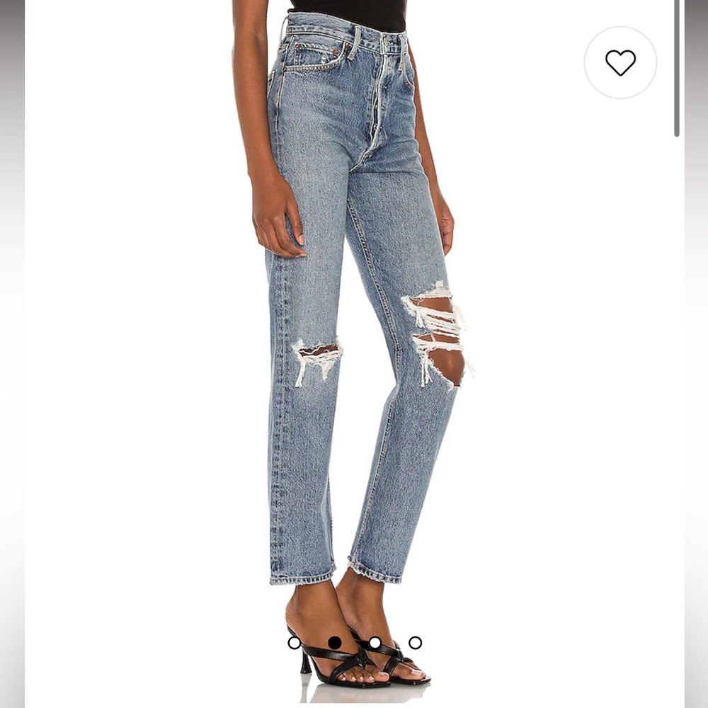 Lightly Used Agolde 90s Pinch Waist HR Straight Jeans in Color Backdrop
